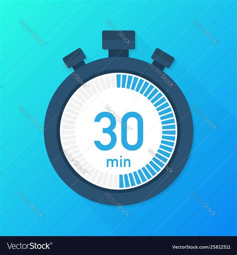 30 Minutes Stopwatch Icon Stopwatch Icon In Vector Image