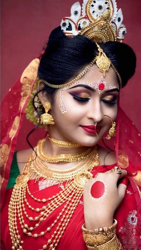 Bengali Bride Images Indian Bride Makeup Bridal Makeup Wedding