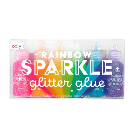 Rainbow Sparkle Glitter Glue Set Of 6 Oh Happy Fry