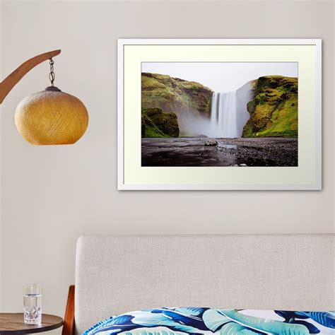 Beautiful Waterfall Relaxes The Distinctive Framed Art Print By Tis