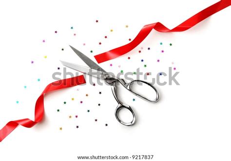 Grand Opening Illustrated Scissors Red Ribbon Stock Photo Edit Now