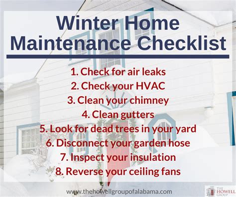Winter Home Maintenance Checklist Free Printable Artofit
