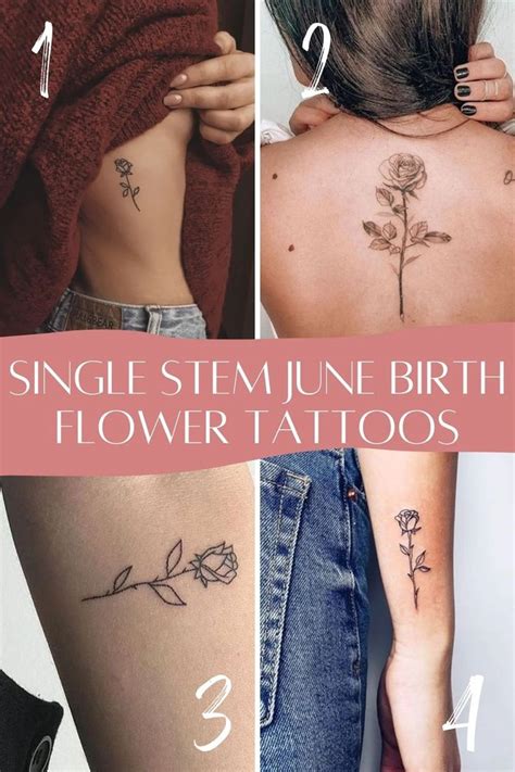 June Birth Flower Tattoos The Rose Tattooglee Birth Flower