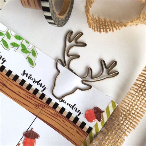 Woodland Forest Stag Paper Clips Planner Accessories Christmas Etsy