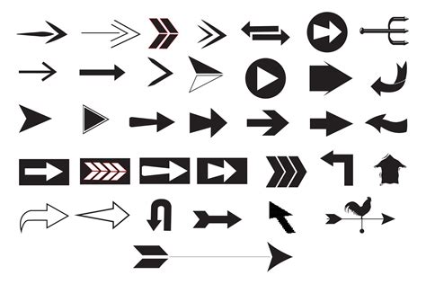 Big Black Icon Set Arrow Arrow Icon Arrow Vector Collection Cursor
