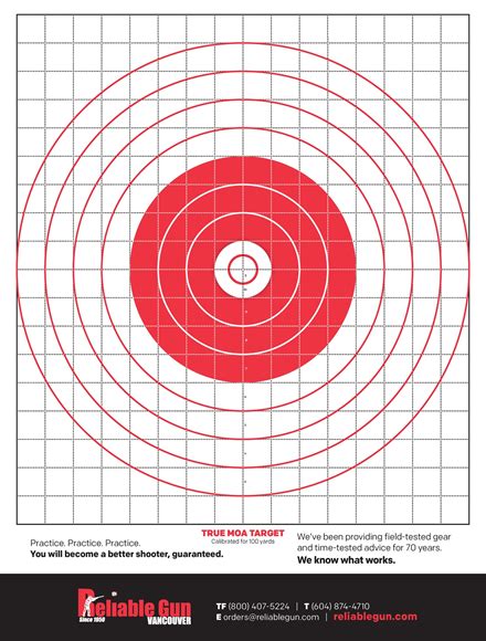 Reliable Gun Targets The 100 Yard 18x24 Calibrated For 100 Yards
