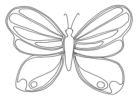 Simple Butterfly Coloring Butterflies Kids Coloring Pages