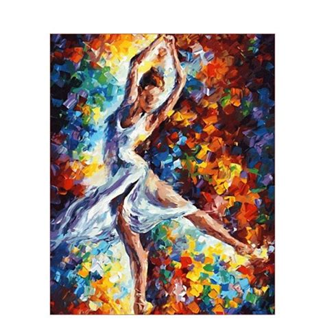 Ballet Dancer In White Frilly Dress Painting By Number Picture On