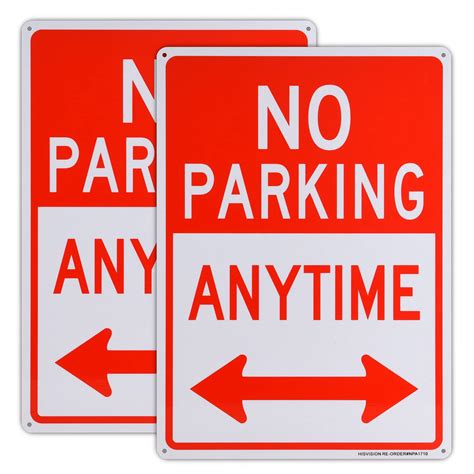 Buy 2pack No Parking Anytime Signs 10 X 14 No Parking With Arrows