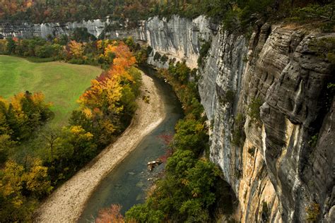 Autumn View Of The Buffalo National River From Roark Bluff By Ac