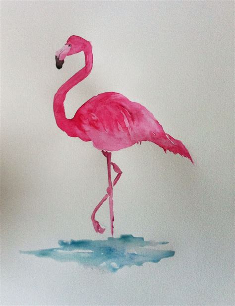 Flamingo In Watercolour Love These Colours Flamingo Painting