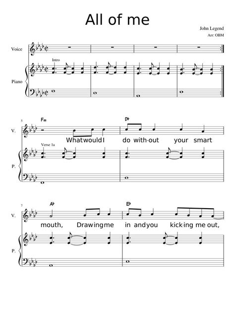 Pop performance pieces 10 hit songs arranged for clarinet and. Print and download All of me. My first try of a sheet ...