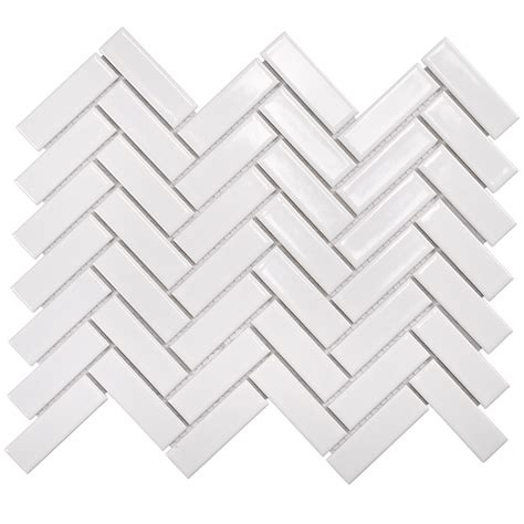 Decor8 Tiles 247 X 318 X 6mm White Gloss Herringbone Ceramic Mosaic Tile Bunnings Australia