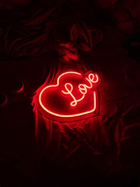 Love In Heart Neon Sign Led Flex Neon Home Interior Decor Etsy