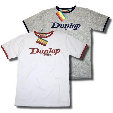 Classic Dunlop Retro Tipped Crew Neck Sports T Shirt Adaptor Clothing