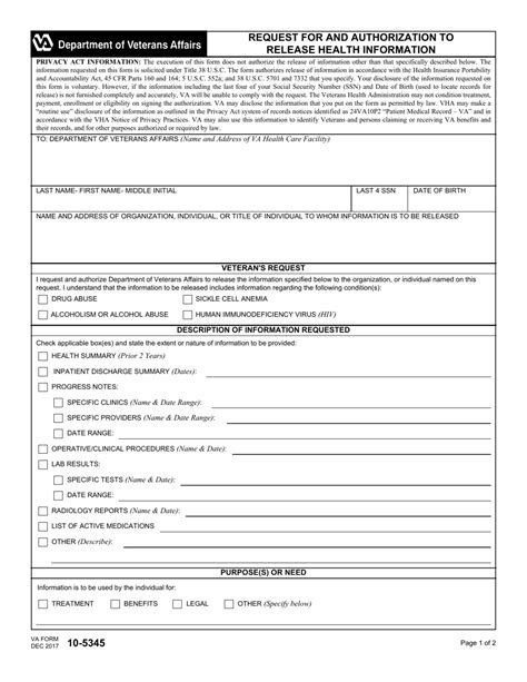 Va Form 10 5345 Fill Out Sign Online And Download Fillable Pdf