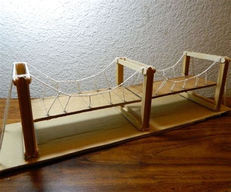 Cómo construir un puente colgante maqueta puente colgante palillos