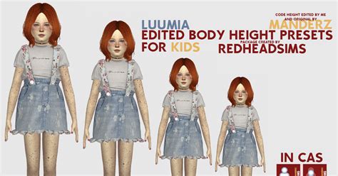 Black Sims Body Preset Cc Sims 4 Edited Body Height Presets For Kids