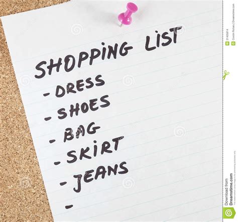 I like seeing products on my list with their photos. Shopping list stock photo. Image of clothes, beautiful ...