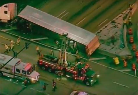 Tow Truck Driver Dies Trying To Recover Semi Hanging From I 95 Overpass