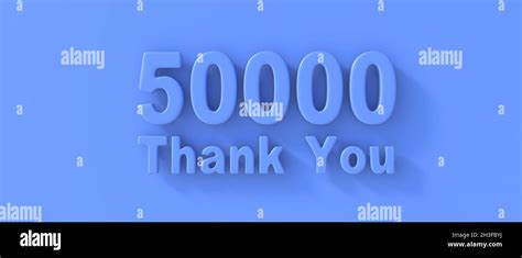 50k Followers Celebration Thank You Fifty Thousand Text On Blue Background Thanks Card For