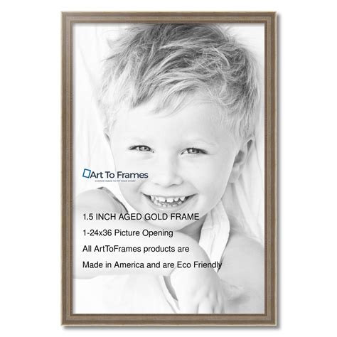 Arttoframes 24x36 Inch Aged White Gold Picture Frame This Silver Wood