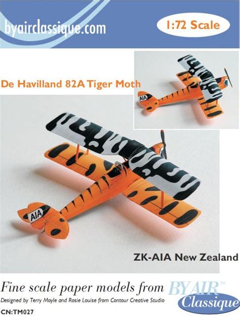 Tiger Moth ZK AIA New Zealand Paper Model EcardModels