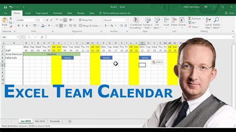 Create A Team Calendar In Excel Peter Kalmström Shows How To Create A