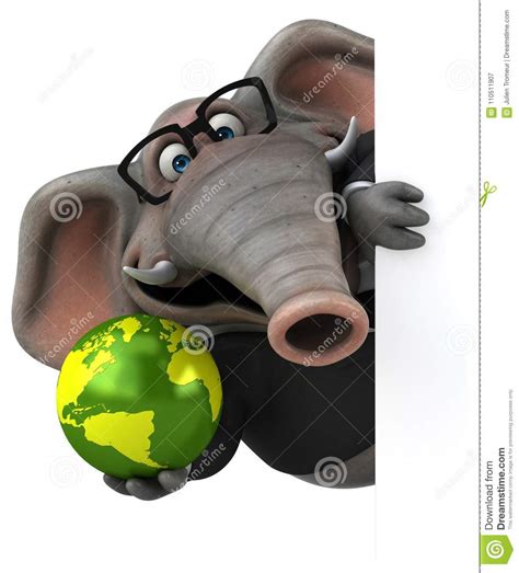 Fun Elephant 3d Illustration Stock Illustration Illustration Of