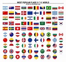 Coleção de bandeiras, bandeiras do mundo mais popular | Vetor Premium