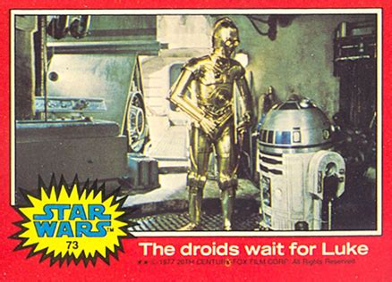 We did not find results for: 1977 Star Wars The droids wait for Luke #73 Non-Sports Card Value Price Guide