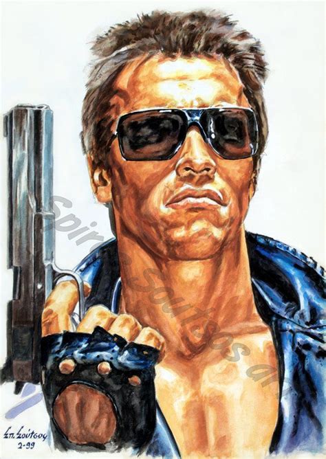The Terminator 1984 Arnold Schwarzenegger Painting Portrait