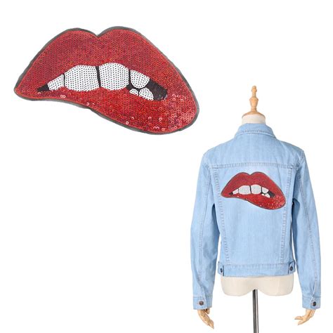 Buy Xc Shine Sex Sequin Lips Patch For Clothes Sew On Embroidery Patches Diy