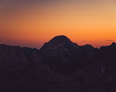 1280x1024 Orange Sky Landscape Sunset Mountains 8k 1280x1024 Resolution