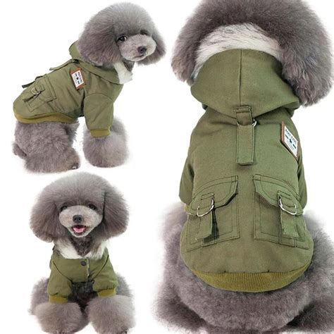 Puppy Jacket Winter Dog Clothes Luxury Faux Fur Collar Dog Coat For