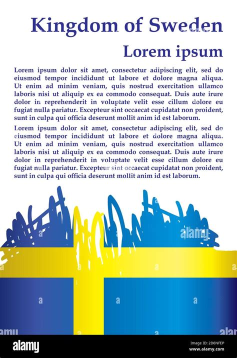 Flag Of Sweden Kingdom Of Sweden Template For Award Design An