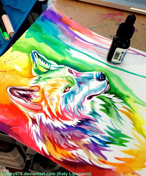 Rainbow Wolf In Progress By Lucky978 On Deviantart