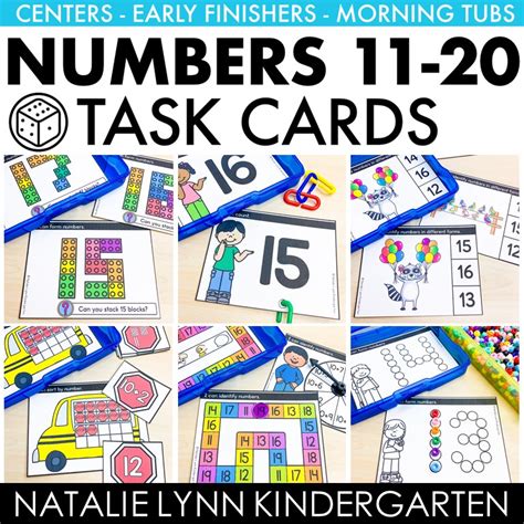 Numbers To 20 Math Centers And Activities Kindergarten Math Task Cards