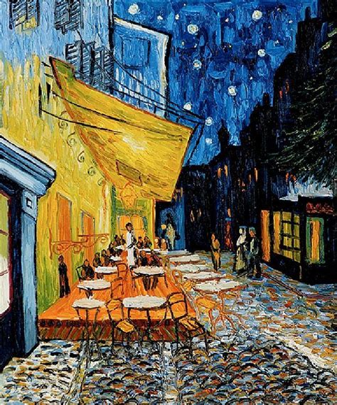 Café Terrace at Night by Vincent Van Gogh Café Terrace at Night depicts