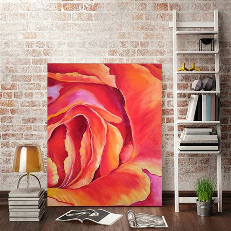Abstract Rose Oil Painting Custom On Canvas Erotic Flower Etsy