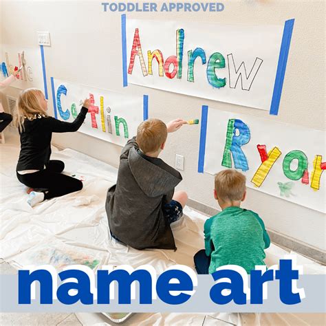 Giant Name Art Painting With Kids Toddler Approved