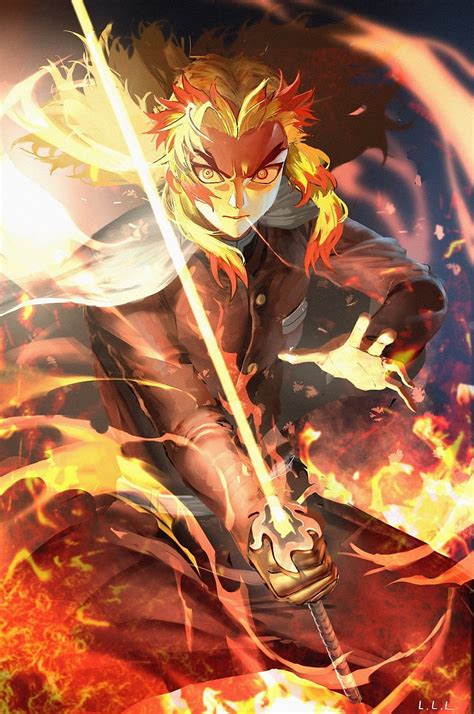 Flame Hashira Wallpaper Rengoku Demon Slayer Kimetsu Kyojuro Yaiba