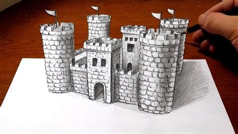 Https://techalive.net/draw/how To Draw A 3d Castle Easy