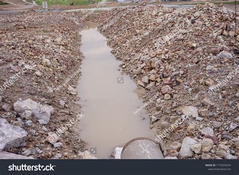 View Earth Drain Construction Site Surface Stock Photo 1773559454