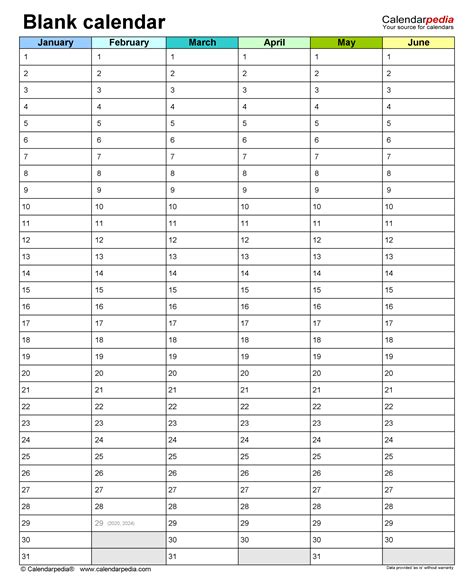 Free Printable Blank Calendar No Dates 2024 Freeblankcalendarcom Free