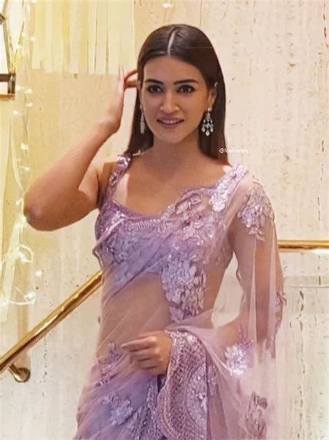 In Manish Malhotras Outfit Kriti Sanon Demonstrates How To Glam Up A Traditional Sheer Saree