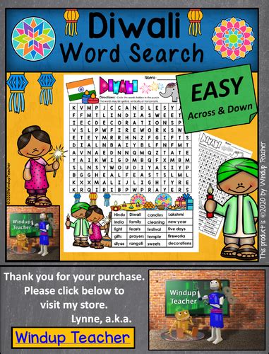 Diwali Word Search Easy Puzzle Ready To Go Teaching Resources