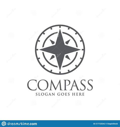 Compass Logo Design Concept Related To Adventure Nautical Direction