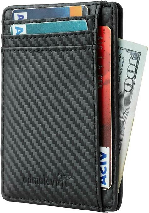Travelambo Front Pocket Minimalist Leather Slim Wallet RFID