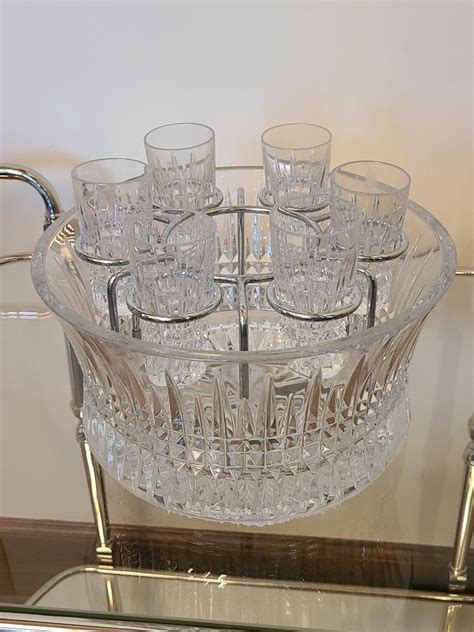 Lot 127 Waterford Crystal Lismore Diamond Vodka Chill Bowl And Shot